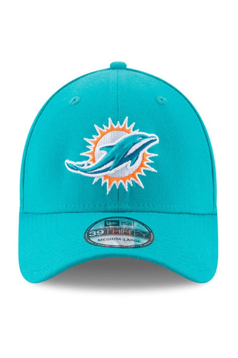 Men's New Era Aqua Miami Dolphins 39THIRTY Flex Team Classic Hat, Alternate, color, Aqua