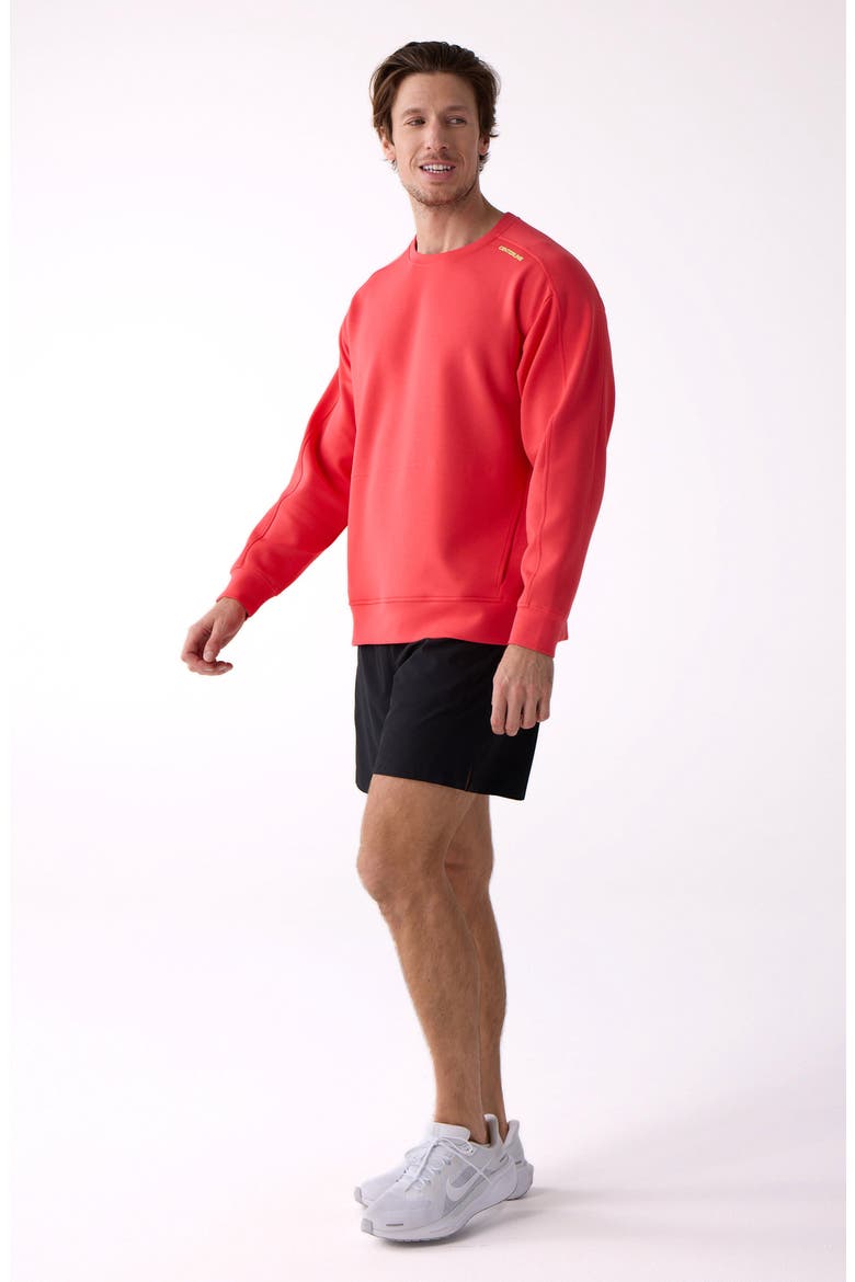 Après Men's Crew Sweatshirt, Alternate, color, Sunset Coral