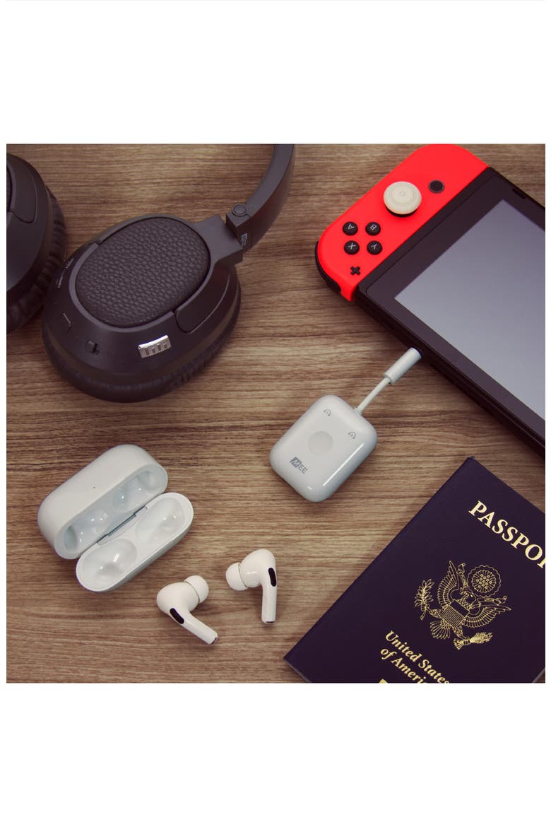 Connect Air In-Flight Bluetooth Wireless Audio Transmitter for AirPods & Headphones, Alternate, color, White