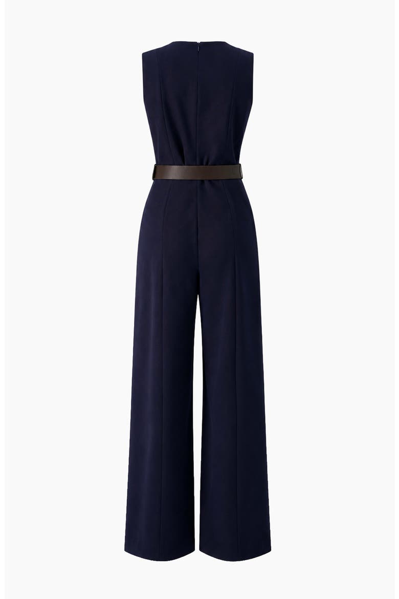 Sleeveless V-Neck Wide-Leg Jumpsuit, Alternate, color, Navy Blue