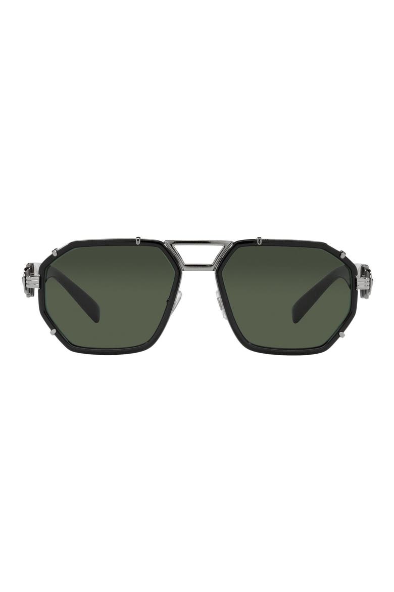 58mm Aviator Sunglasses, Main, color, BLACK CRYSTAL