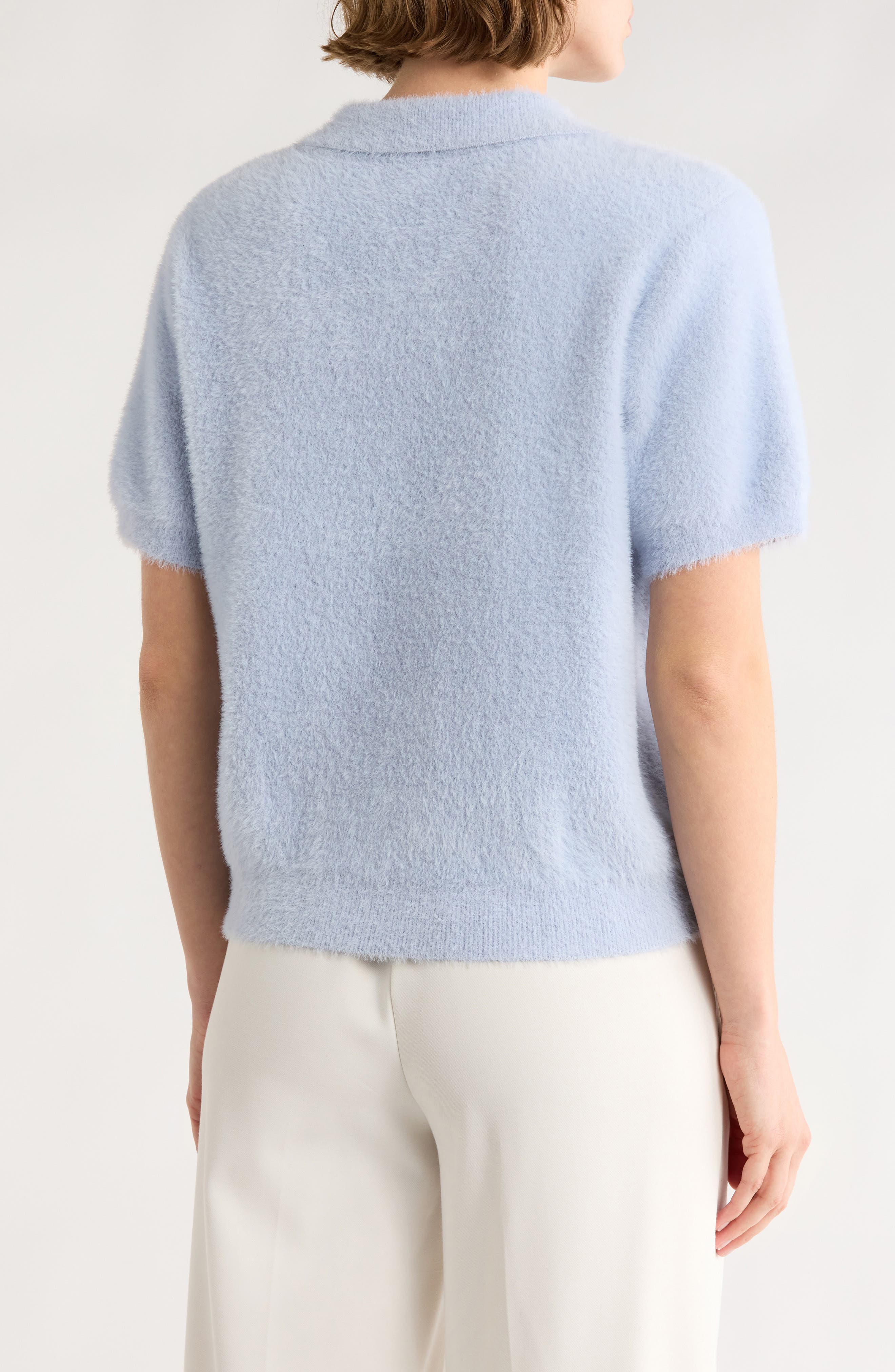 Eyelash Knit Polo Sweater - image 2