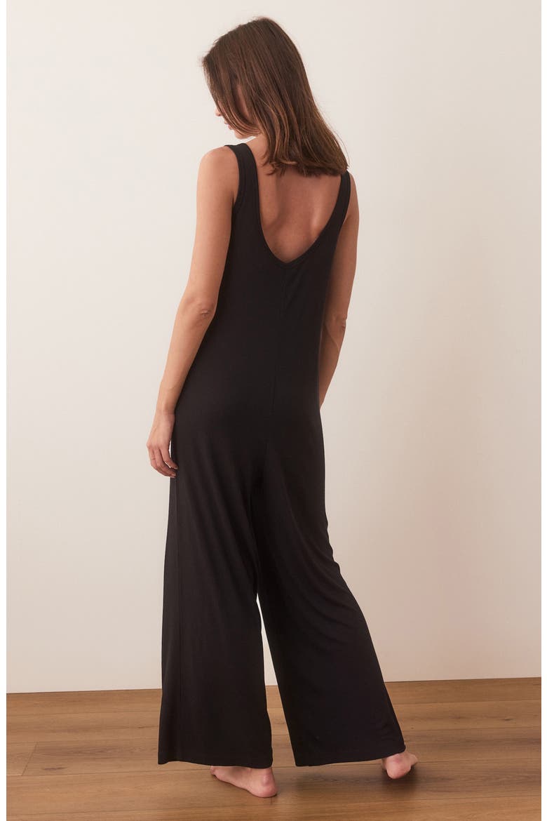 Lexi Rib Lounge Jumpsuit, Alternate, color, BLACK