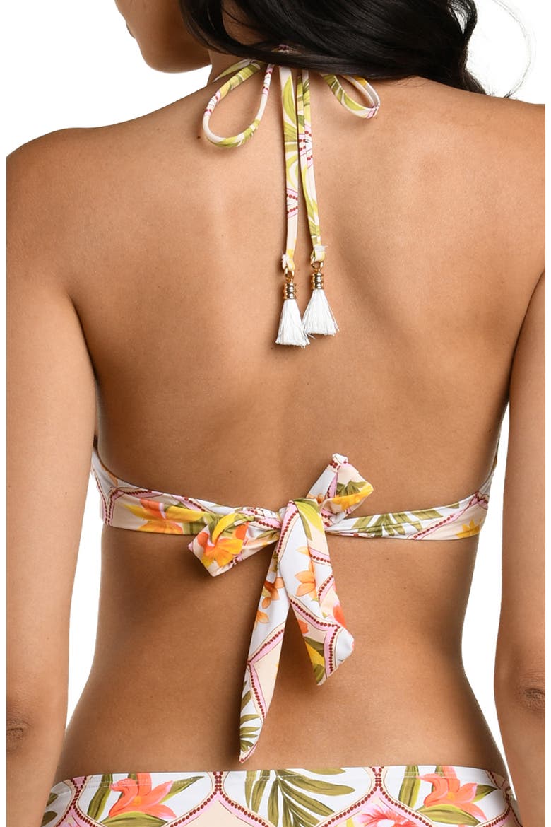 Palm O-Ring Bikini Top, Alternate, color, WHITE MULTI