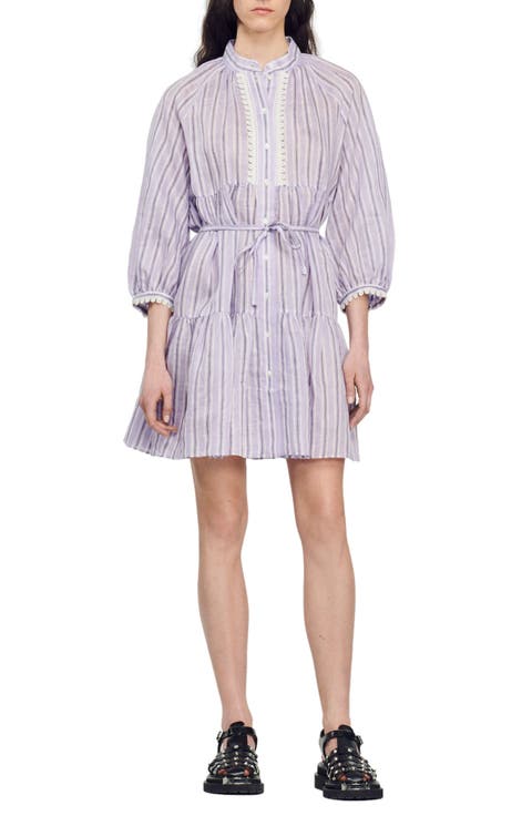 Juliana Stripe Linen Blend Shirtdress