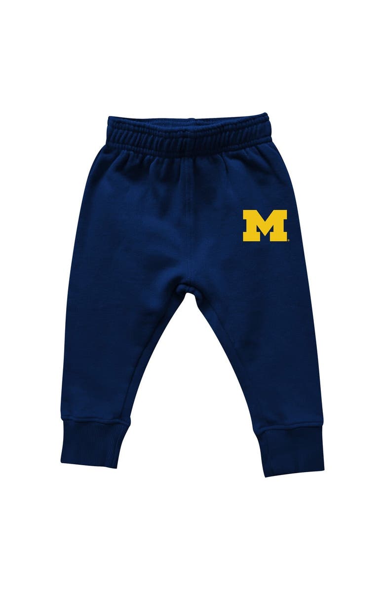 Wes & Willy Infant Wes & Willy Michigan Wolverines Colorblock Pullover Hoodie and Sweatpants Set, Alternate, color, Navy