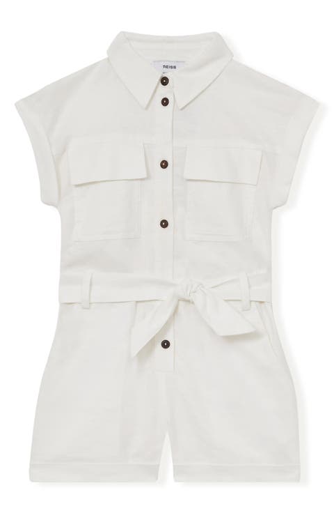 Kids' Zoe Cotton & Linen Romper (Little Kid & Big Kid)