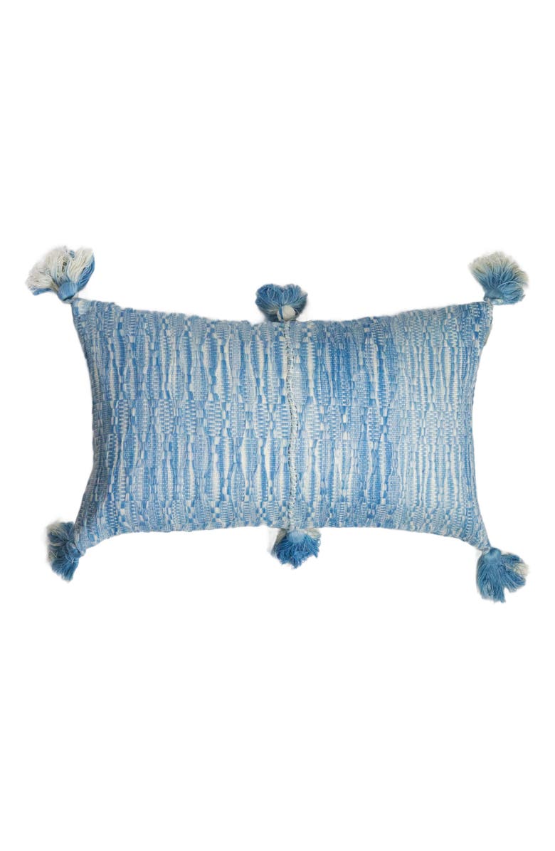 Archive New York Antigua Naturally Dyed Solid Handwoven Cotton Throw Pillow, Main, color, Faded Indigo Solid
