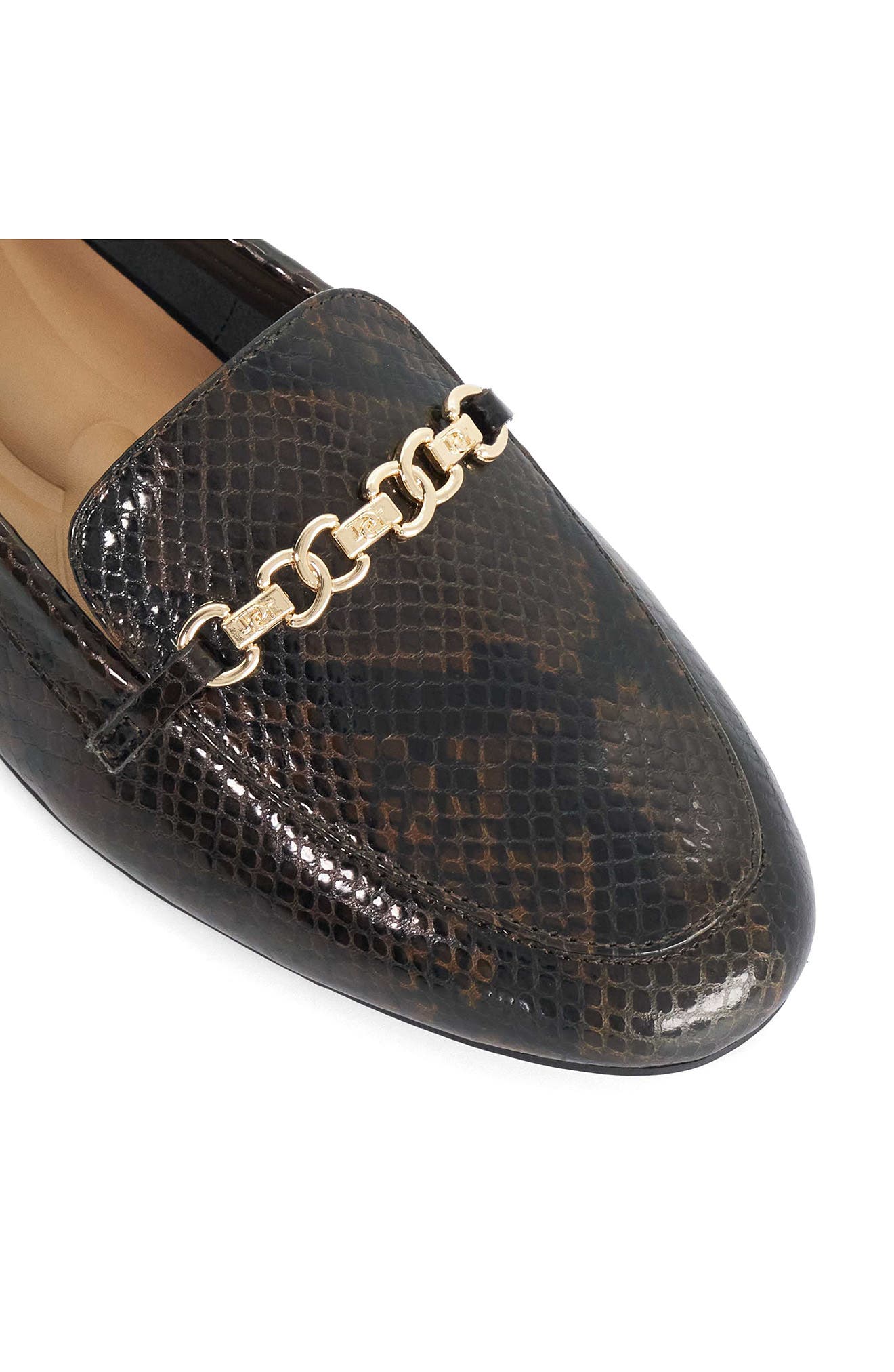 Gearing Snake Embossed Loafer, Alternate, color, BROWN
