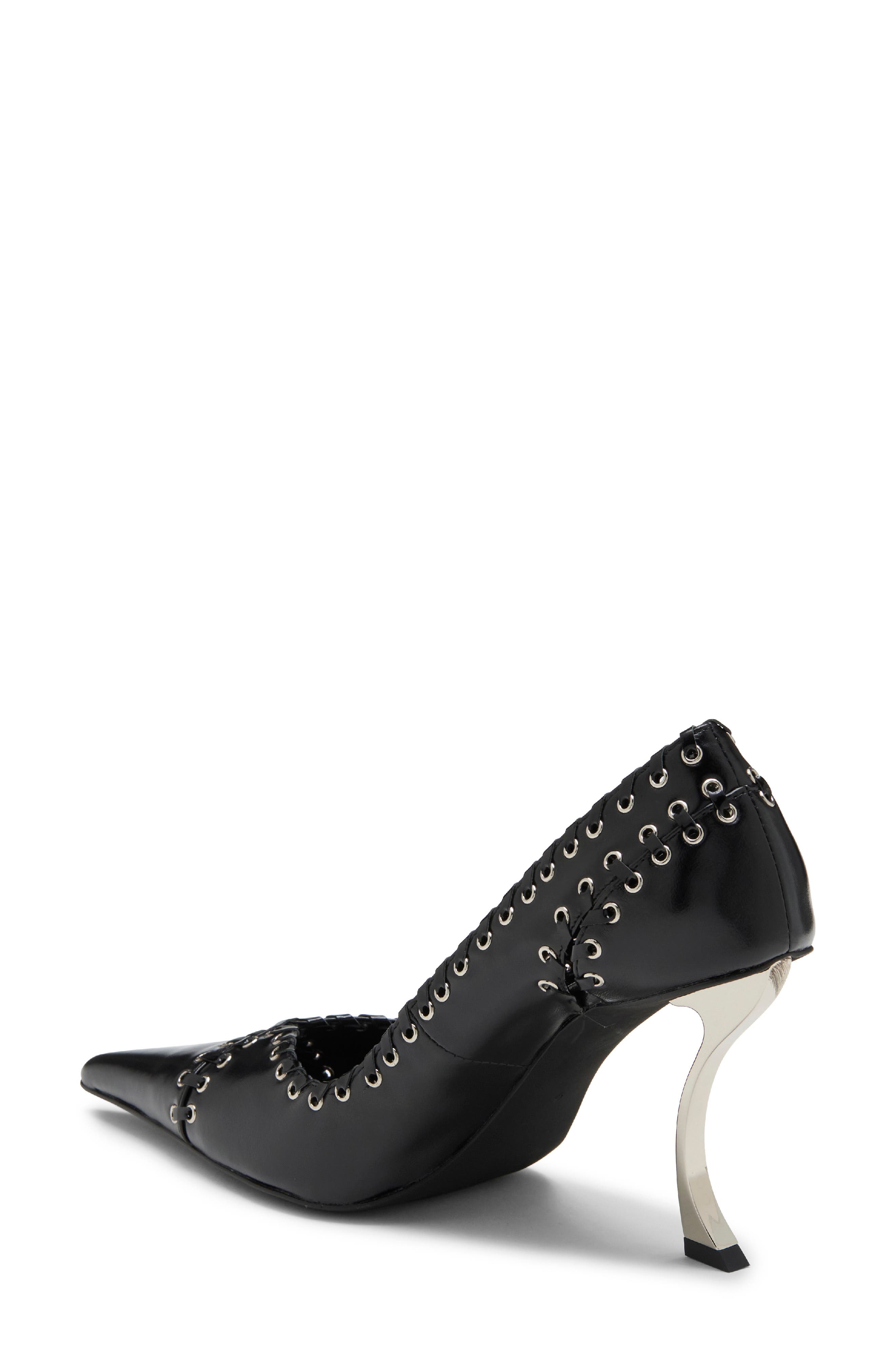 Fix Me Pointed Cap Toe Pump, Alternate, color, BLACK