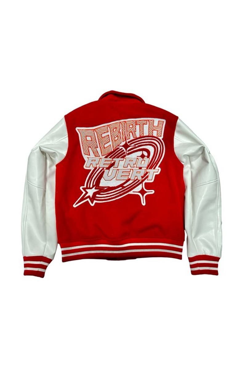 RETROVERT Rebirth Varsity Jacket, Alternate, color, Red