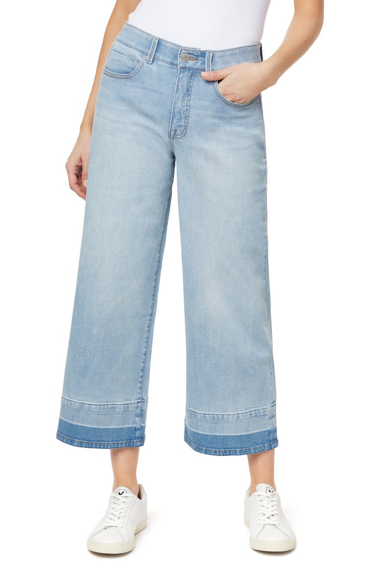 High Rise Comfort Waist Relaxed Wide Leg Released Hem Jeans, Main, color, POSITANO