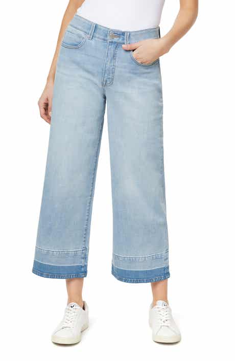 CURVE APPEAL High Rise Comfort Waist Relaxed Wide Leg Released Hem Jeans