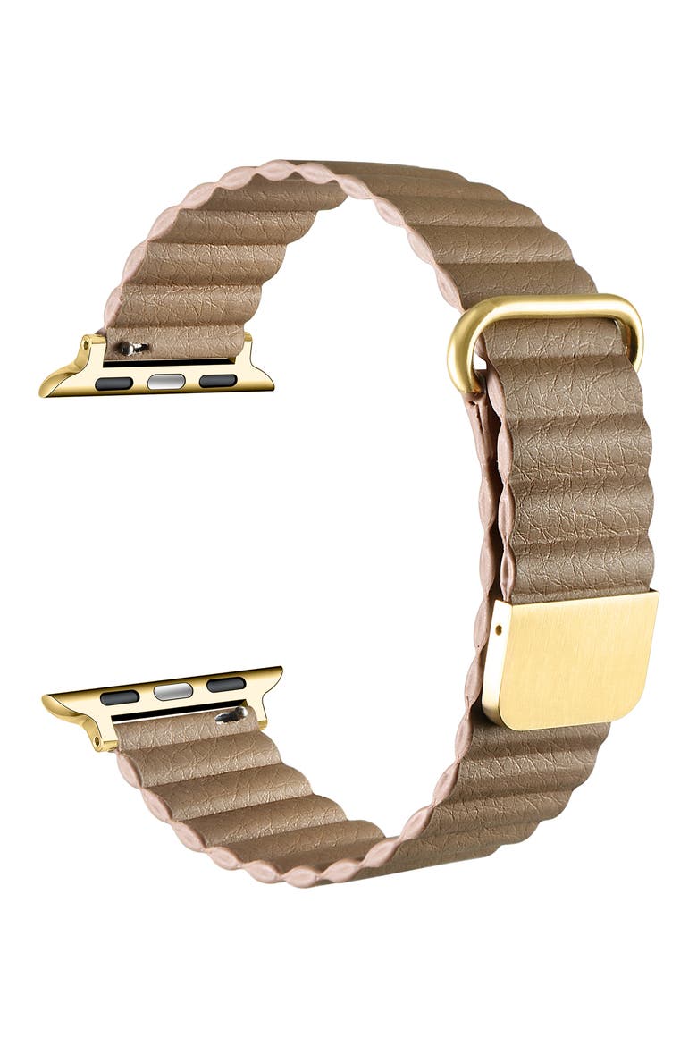Dakota Faux Leather Apple Watch® Watchband, Alternate, color, TAN