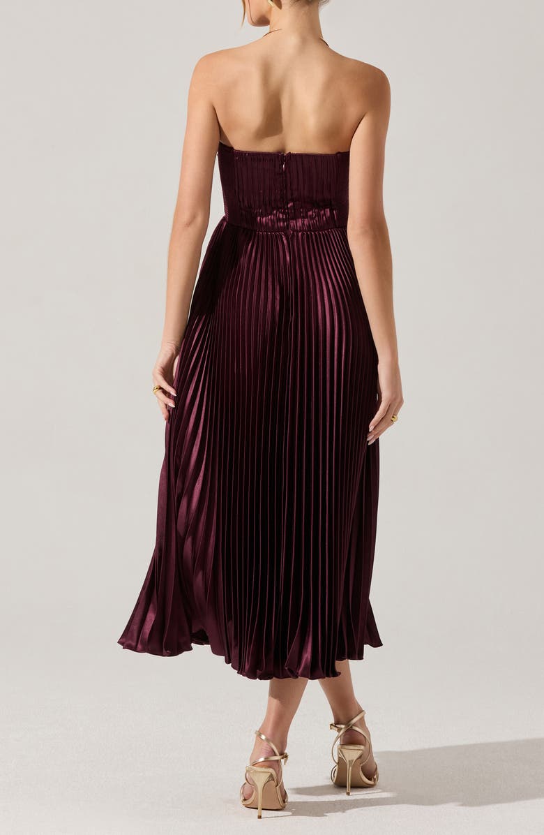 ASTR the Label Ascella Strapless A-Line Dress, Alternate, color, Wine