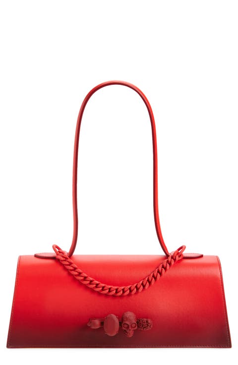 Jewelled Gradient Leather Top Handle Bag