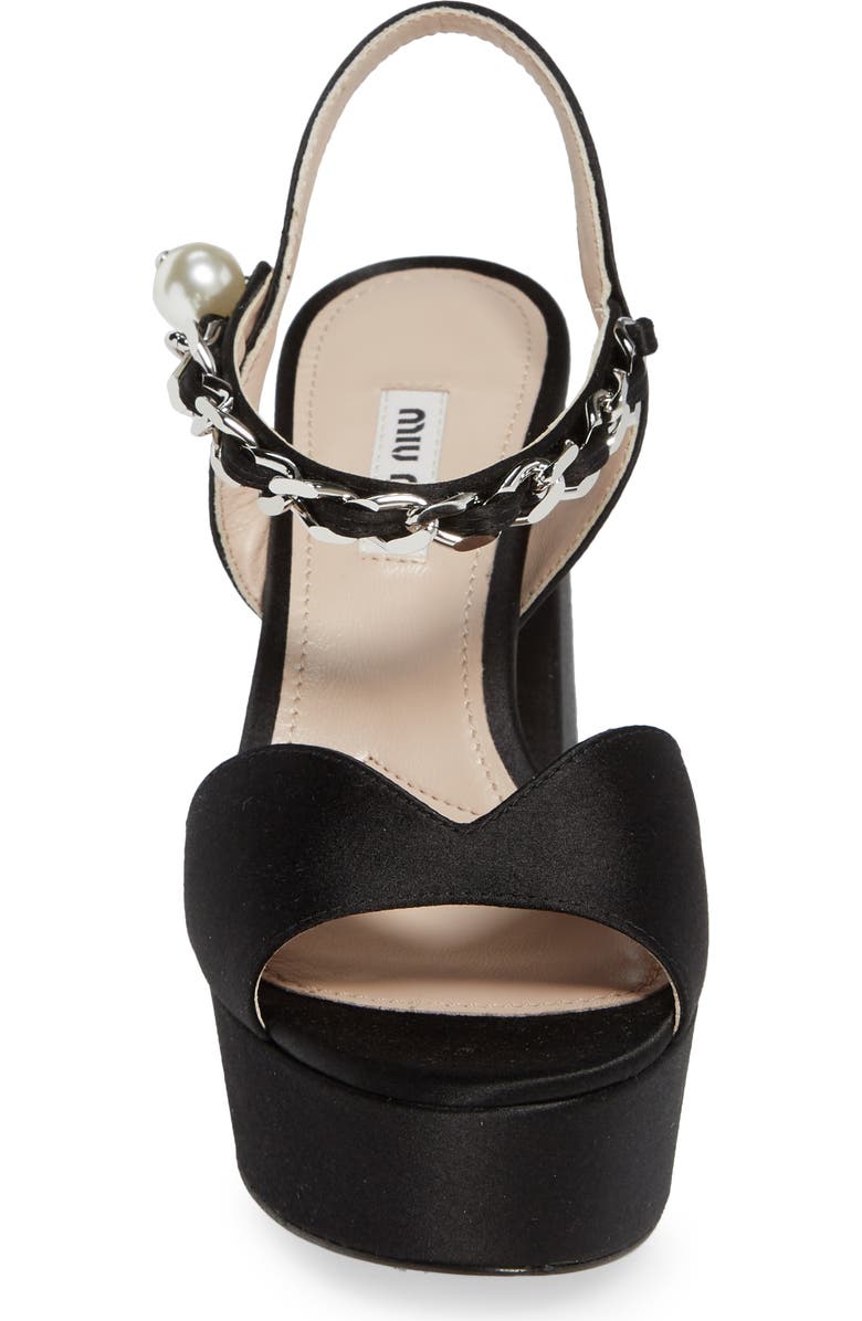 Miu Miu Chain Platform Sandal, Alternate, color,