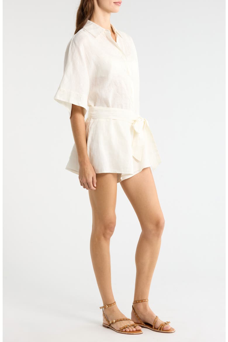 Linen Cover-Up Romper, Alternate, color, WHITE