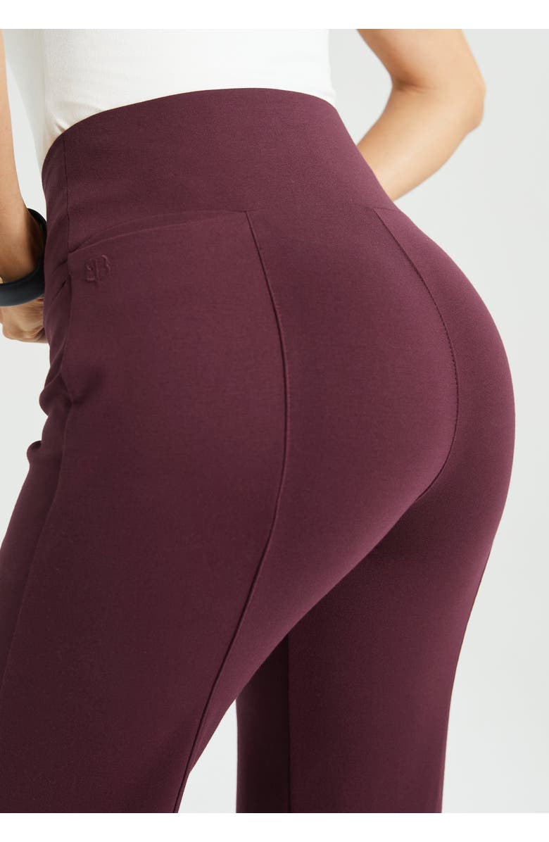 Betabrand Power Down DPYP<sup>™</sup> Dress Pant Yoga Pant | Flare, Alternate, color, Burgundy