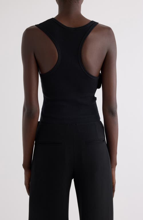 Shop Courrèges Double Buckle Rib Tank In Black