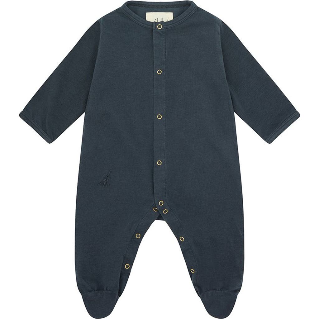 Vild House Of Little Organic Cotton Sleepsuit In Blue Stone-palmetto Plant Dye