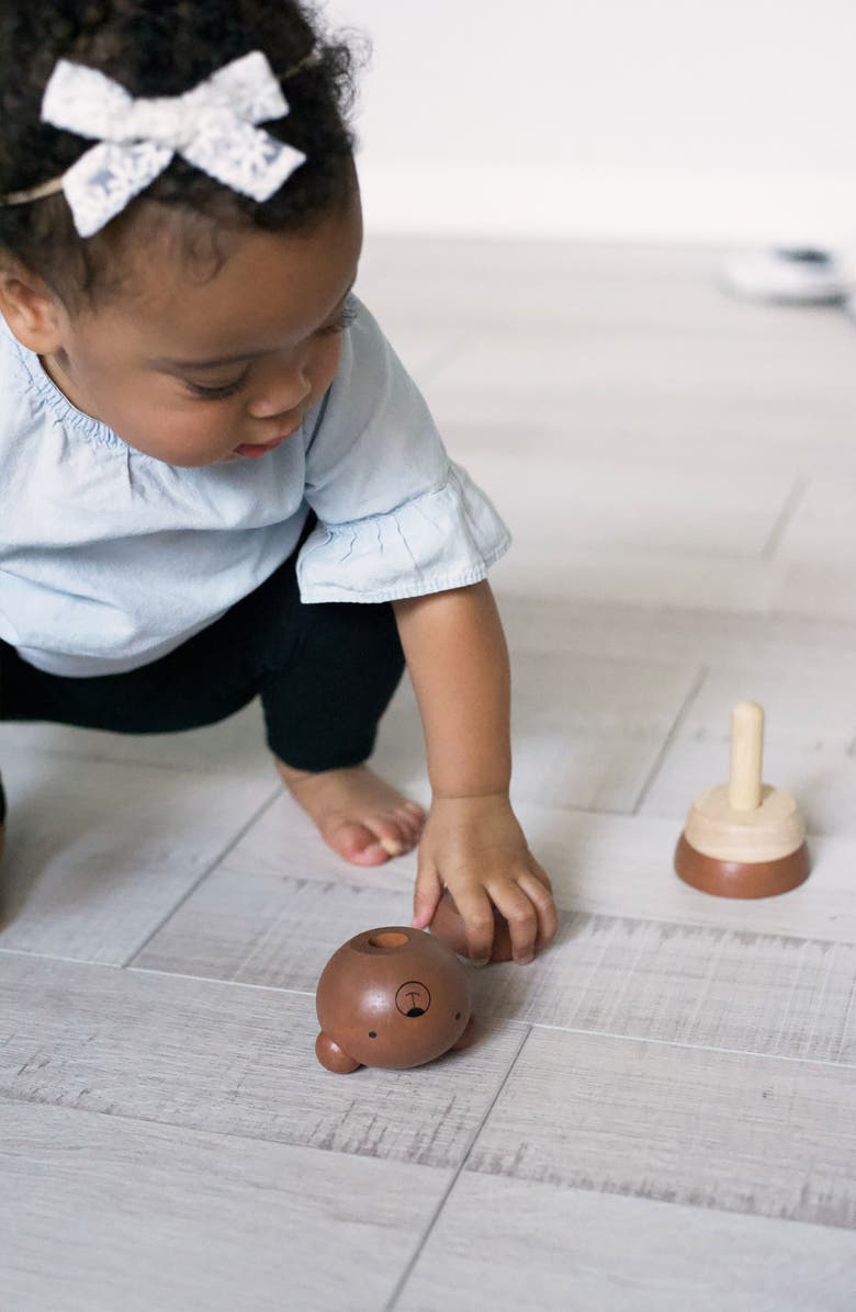 Wee Gallery Happy Bears Wooden Stacker, Flippy Friend and Push Toy Bundle, Alternate, color, Bears