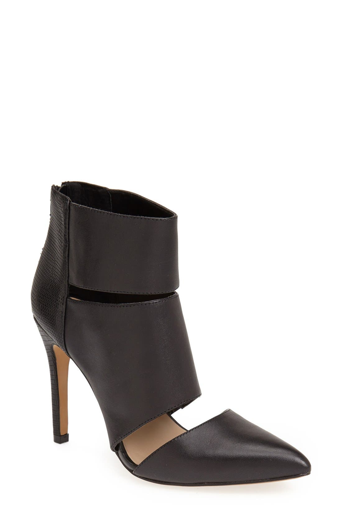 'Wynn' Cutout Bootie, Main, color, BLACK