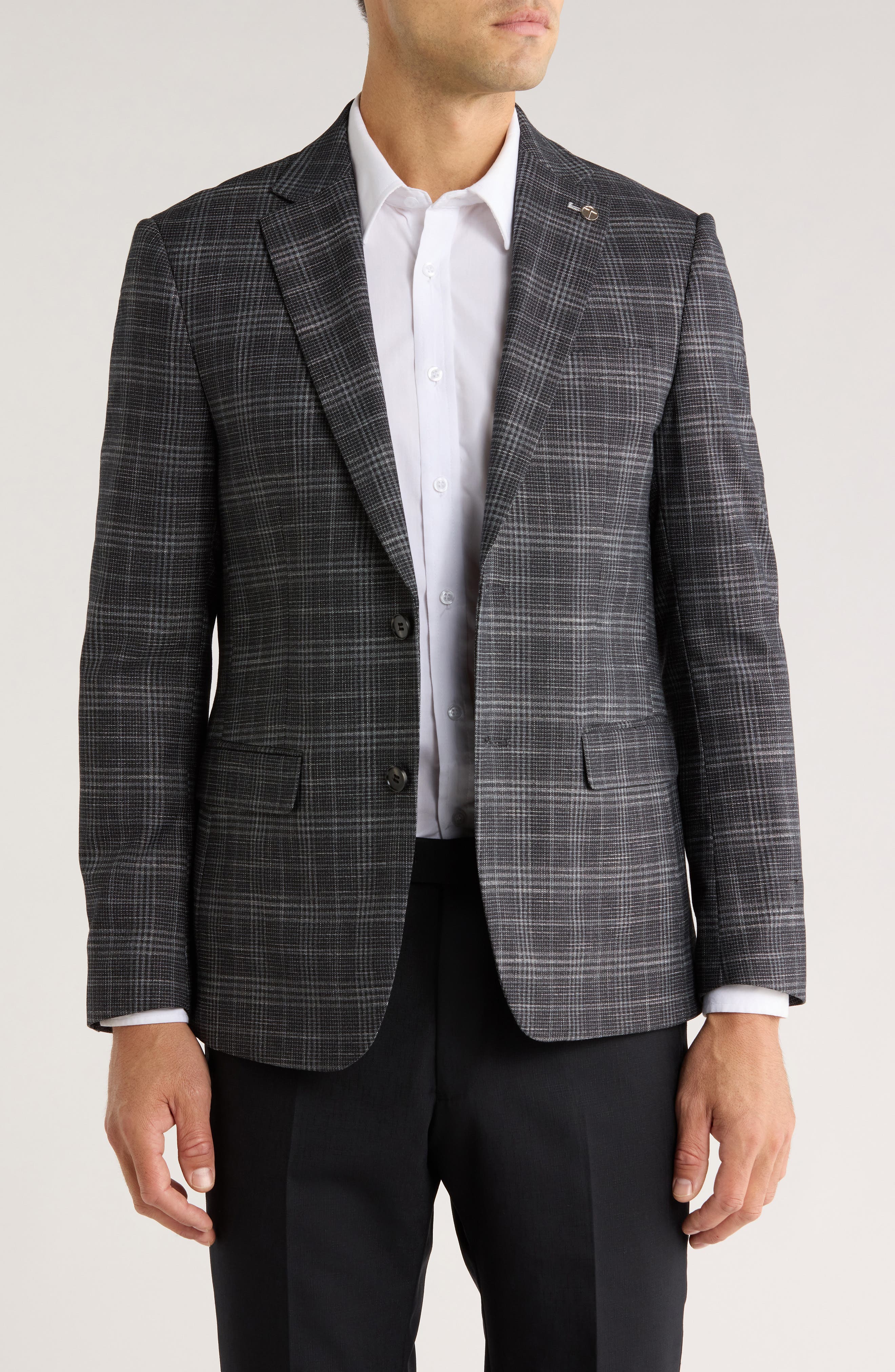 TOM BAINE Plaid Two-Button Sport Coat