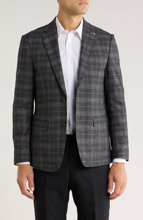 Plaid Two-Button Sport Coat