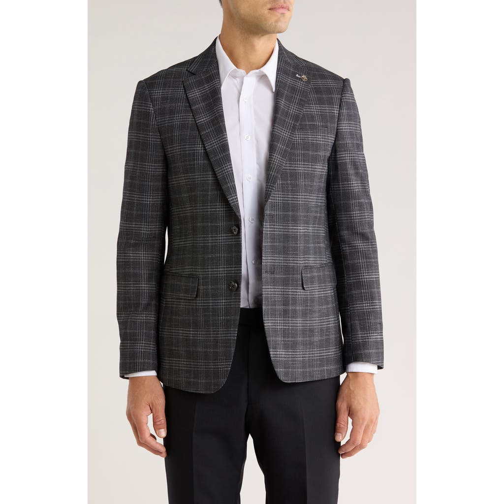 Tom Baine Plaid Two-button Sport Coat In Gray