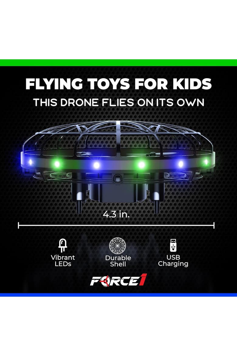 Scoot LED Hand Operated Drone - Green/Blue, Alternate, color, Black