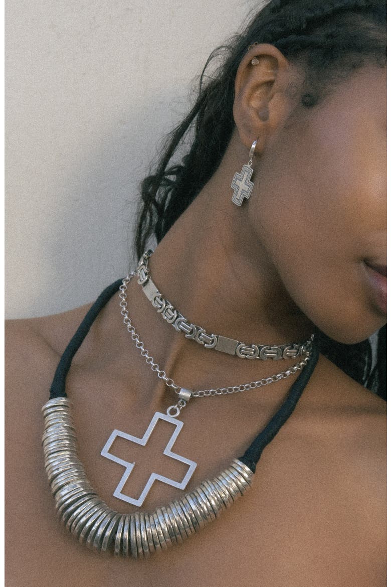 The Cory Link Choker Necklace, Alternate, color, SILVER