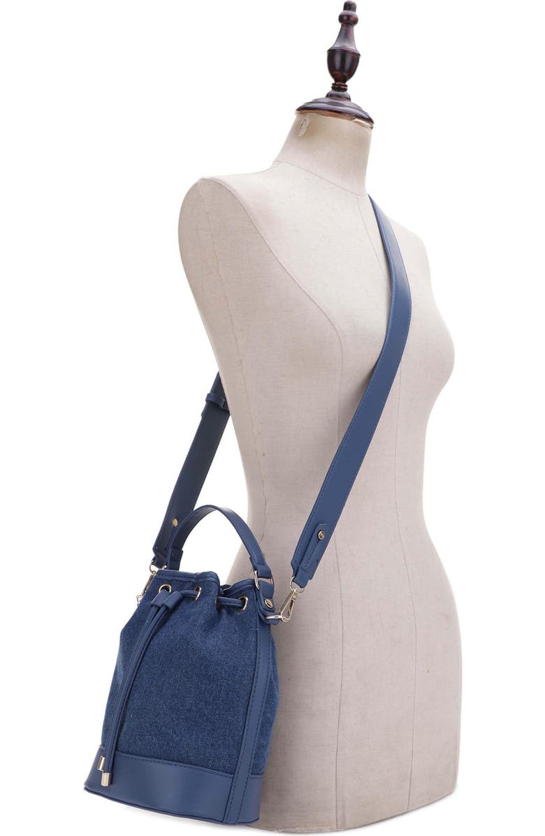 Mali + Lili Ella Denim & Vegan Leather Bucket Bag, Alternate, color,