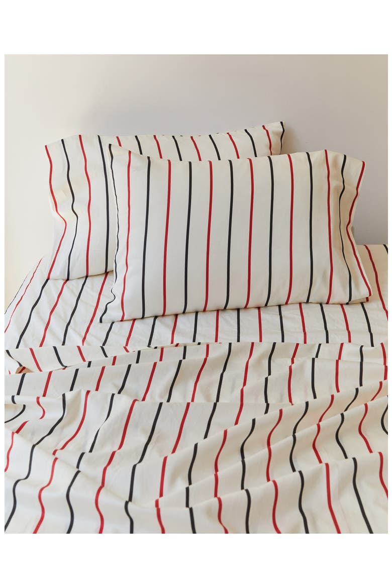 300 Thread Count Sateen Sheet Set, Main, color, WHITE STRIPED