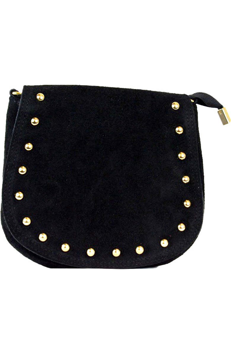 Persaman New York Elvira 18 Studded Crossbody Bag, Main, color, Black