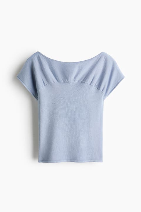 Gathered Cap-sleeved Top