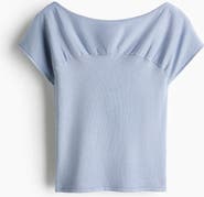 H&M Gathered Cap-sleeved Top