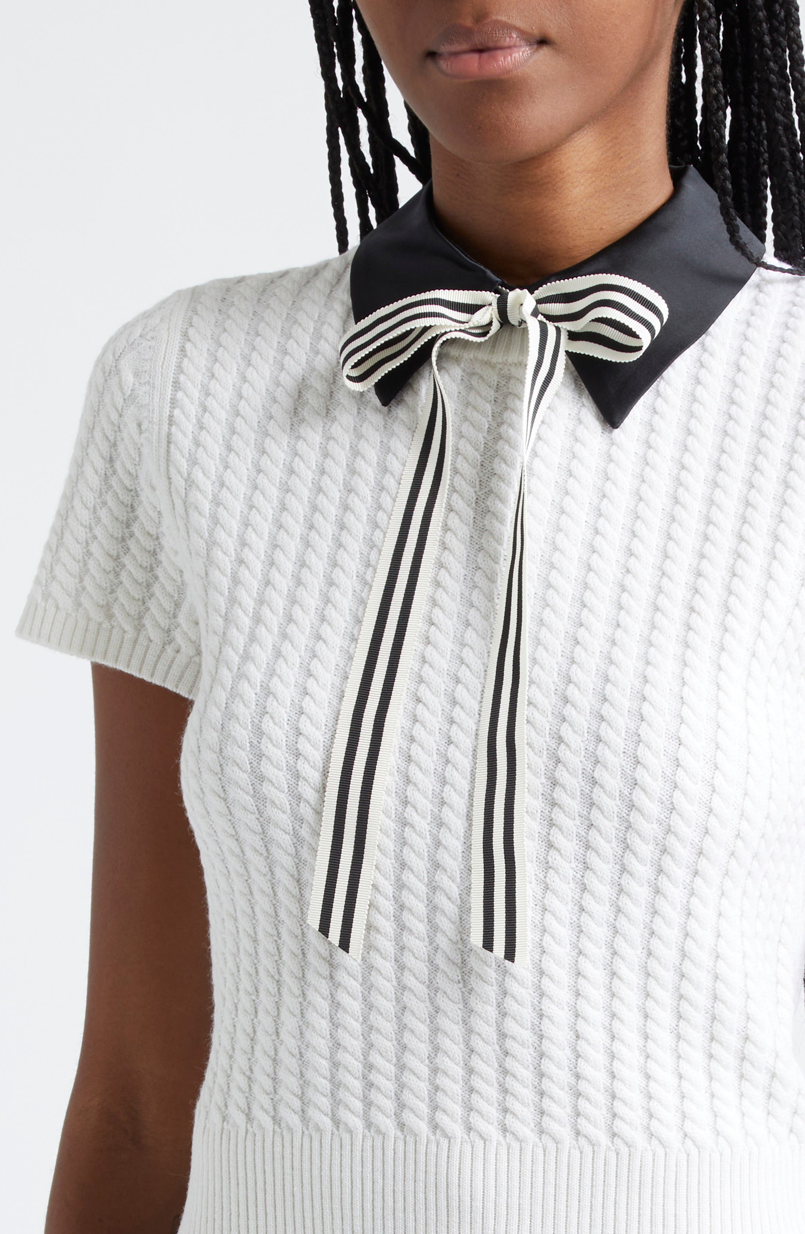 ALICE + OLIVIA Abbott Short Sleeve Wool Sweater (Women) | Nordstromrack