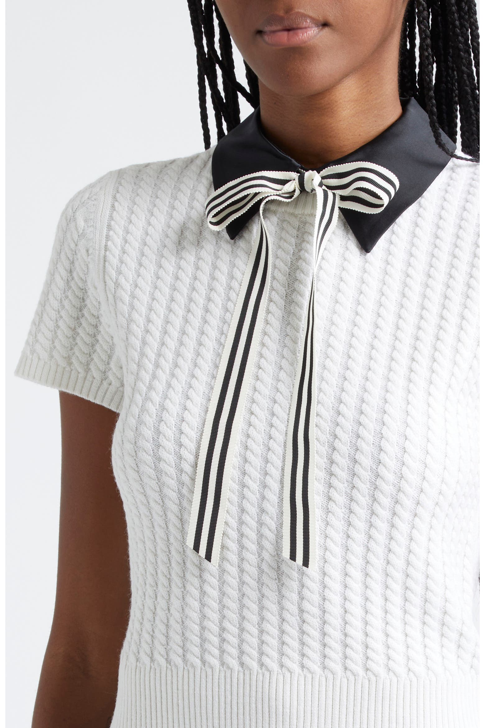 Abott's Racking ALICE + OLIVIA Abbott Short Sleeve Wool Sweater (Women) | Nordstromrack