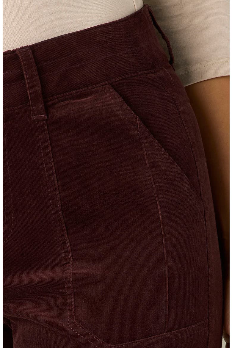 Madison High Waist Bootcut Corduroy Pants, Alternate, color, OXBLOOD