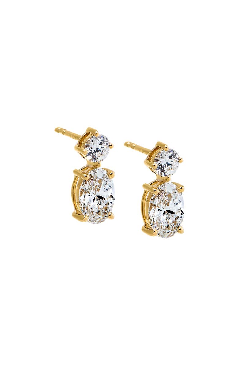BY ADINA EDEN Lab Grown Diamond Round X Oval Stud Earring 14K, Main, color, 14K Gold