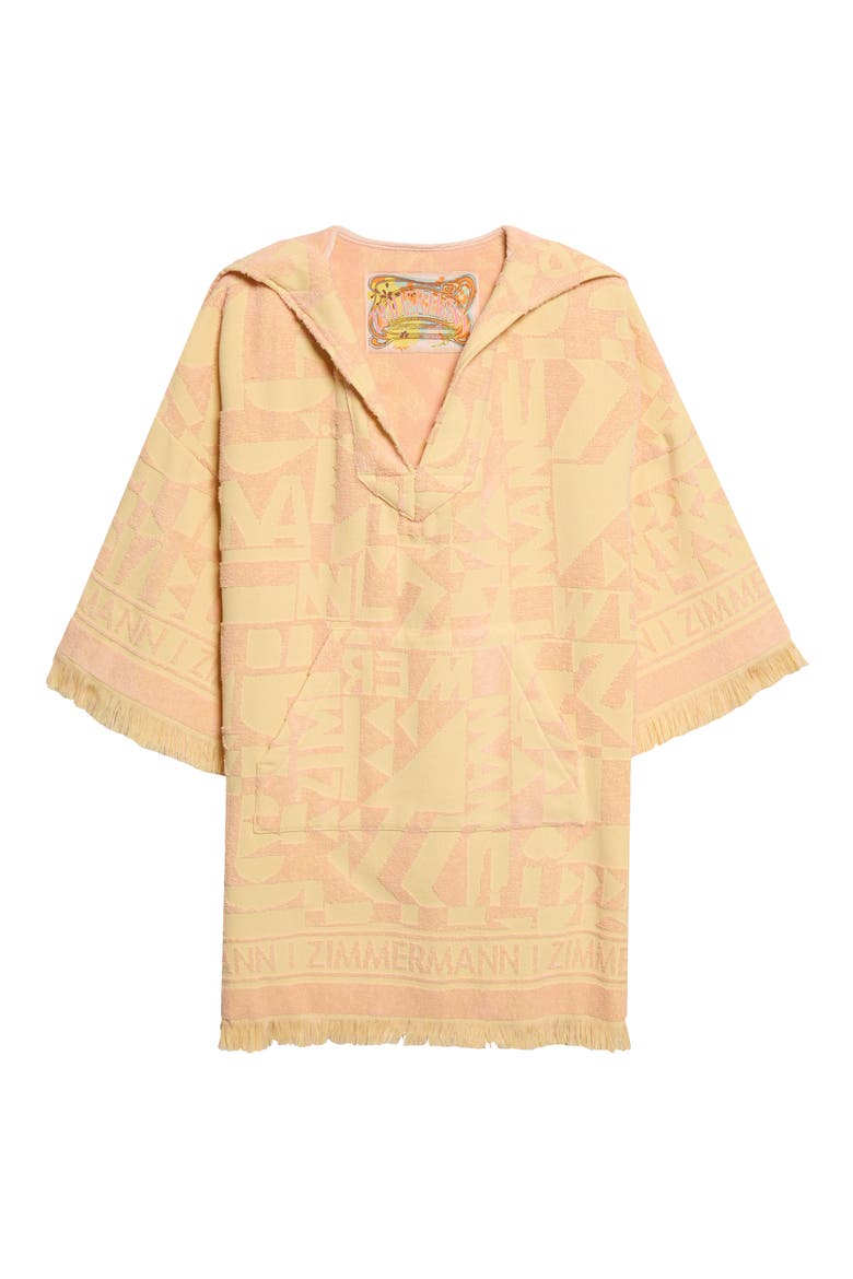 Pop Fringe Cotton Terry Jacquard Cover-Up Dress, Main, color, MANGO