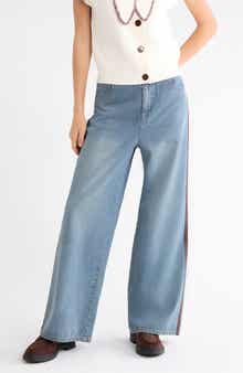 Tie Waist Denim Track Pants