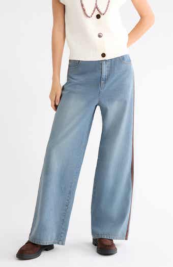 Tie Waist Denim Track Pants