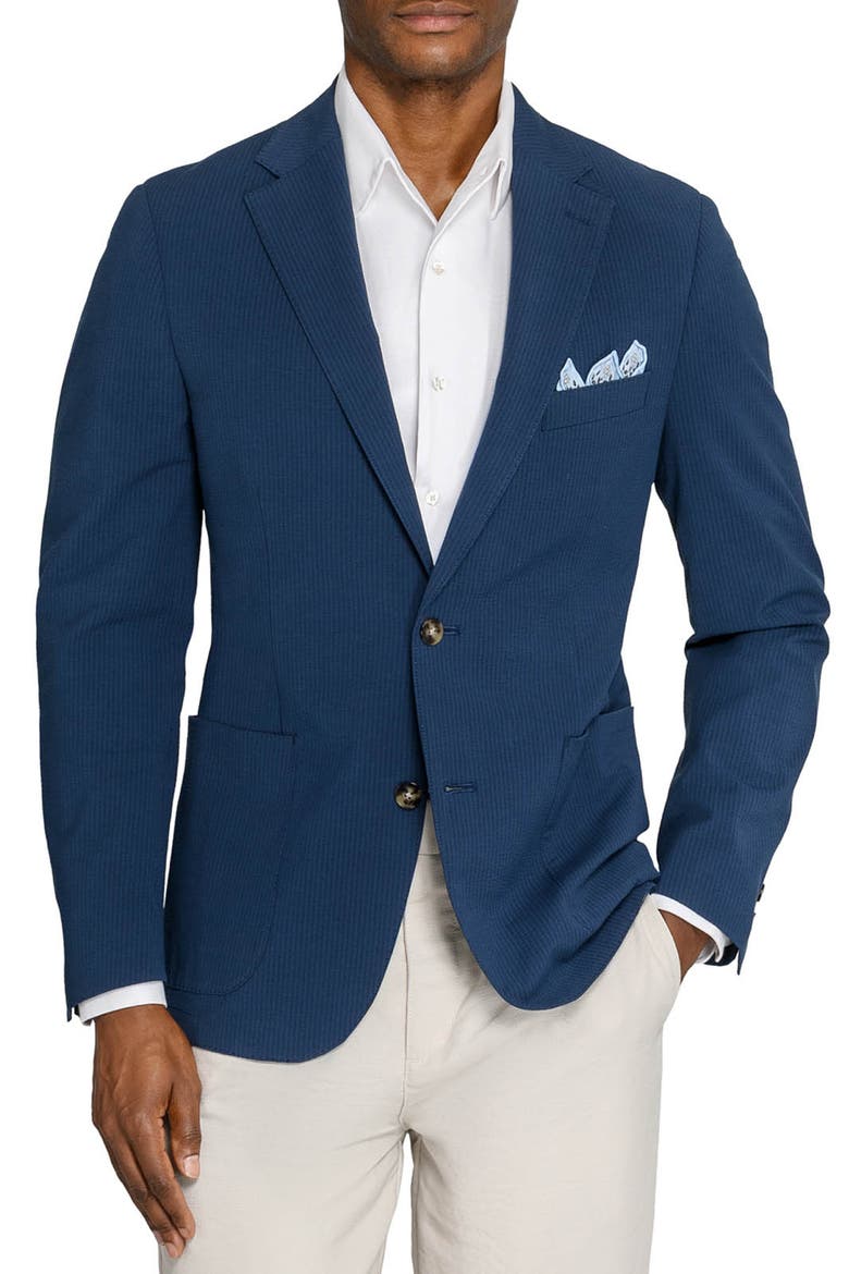 Sterling Seersucker Blazer, Main, color, NAVY