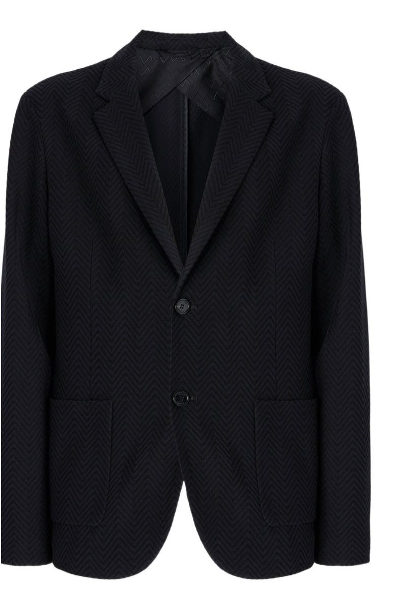 Missoni Single-breasted Jacket With Zigzag Pattern, Alternate, color, Black