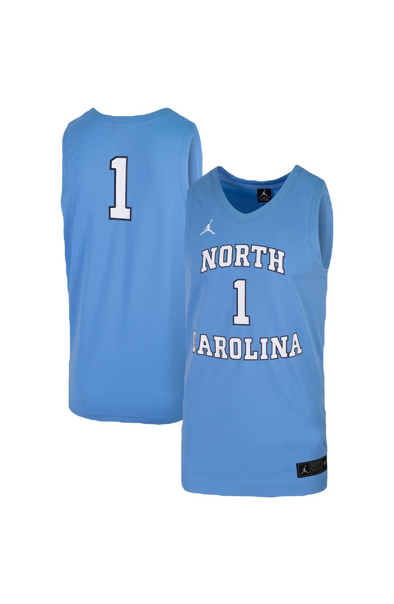 Jordan Brand Unisex Jordan Brand #1 Carolina Blue North Carolina Tar Heels Women's Basketball Replica Jersey, Main, color, Light Blue