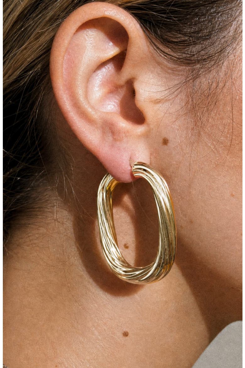 The Large Mirae Hoop Earrings, Alternate, color, GOLD