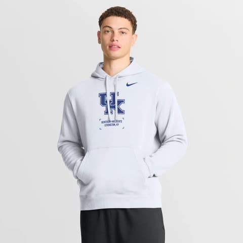 Men
s Nike White Kentucky Wildcats Basketball Two-Hit Club Fleece Pullover Hoodie