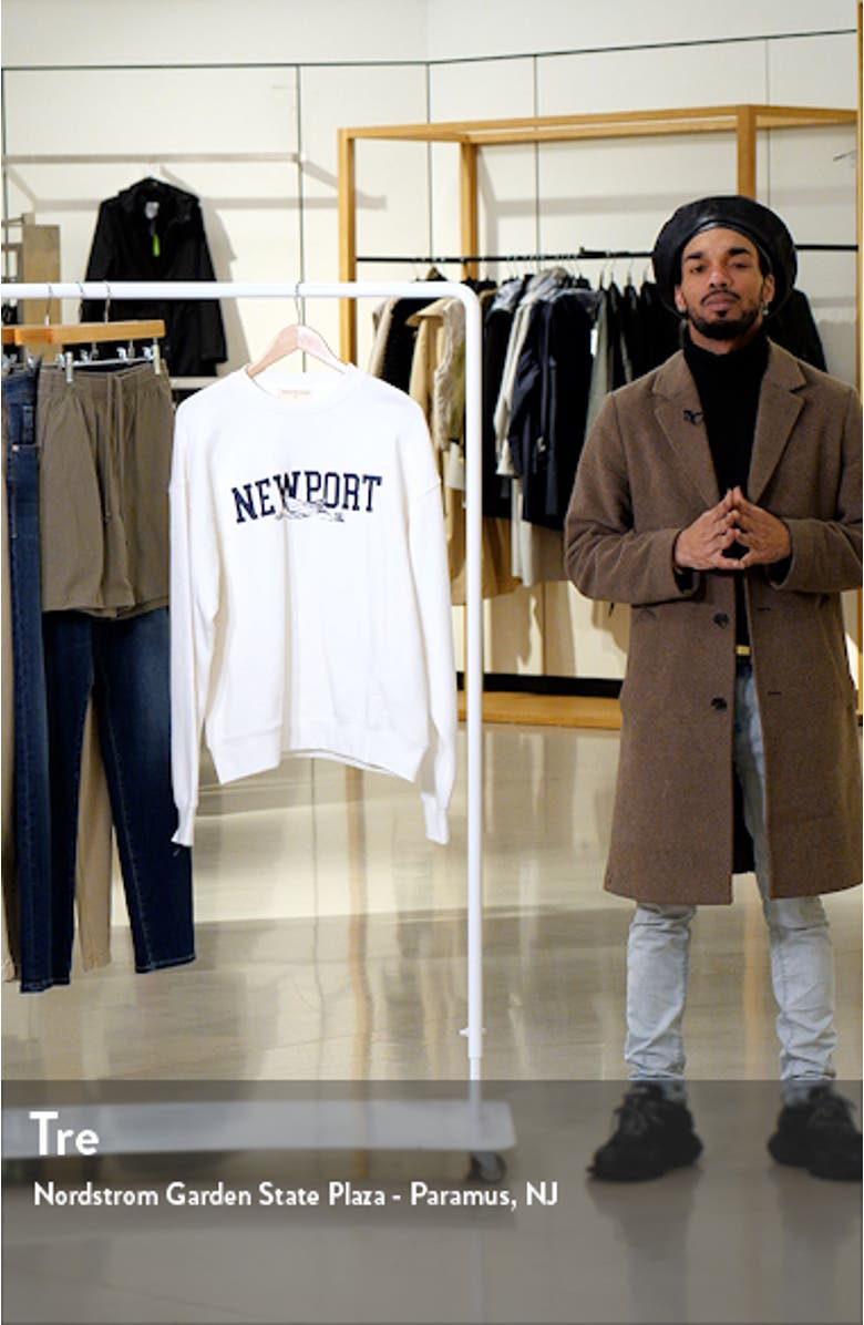 Newport Crewneck Cotton Graphic Sweatshirt, sales video thumbnail